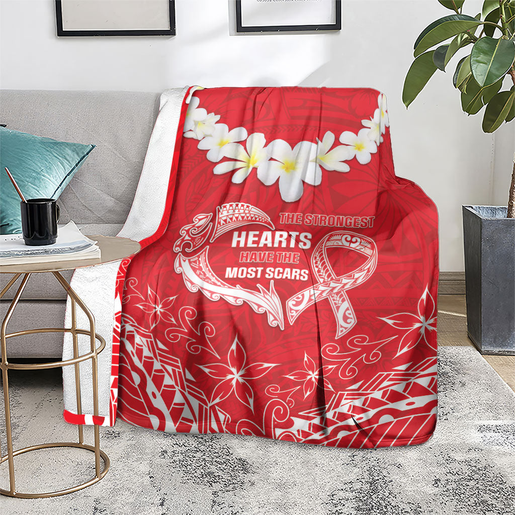 Heart Health Support Blanket Polynesian Red Ribbon