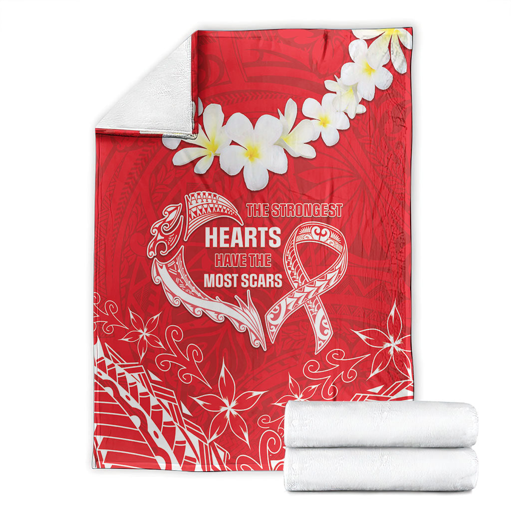 Heart Health Support Blanket Polynesian Red Ribbon