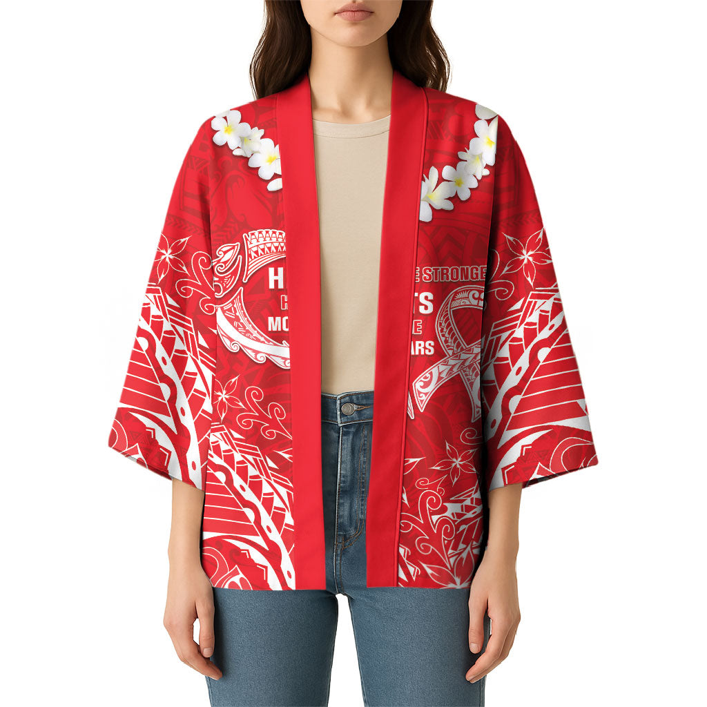 Heart Health Support Kimono Polynesian Red Ribbon