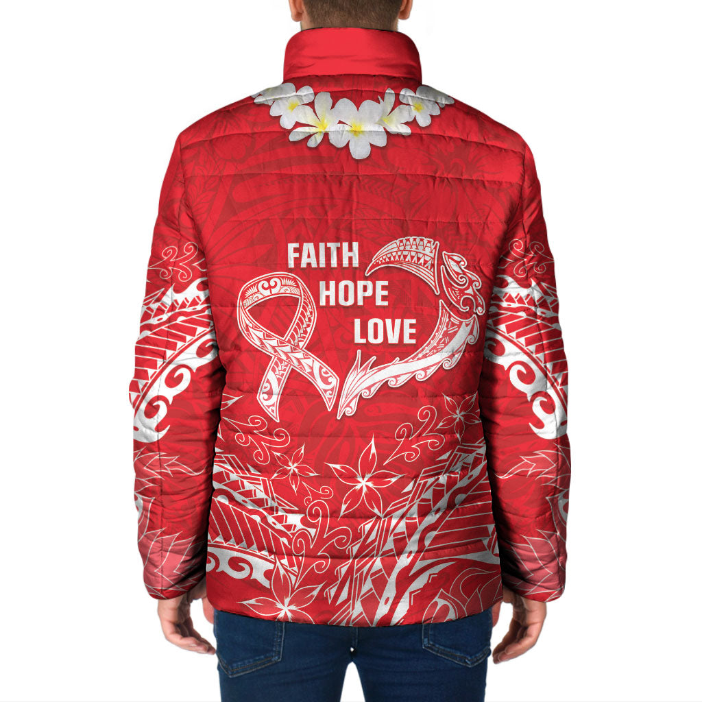 Heart Health Support Padded Jacket Polynesian Red Ribbon