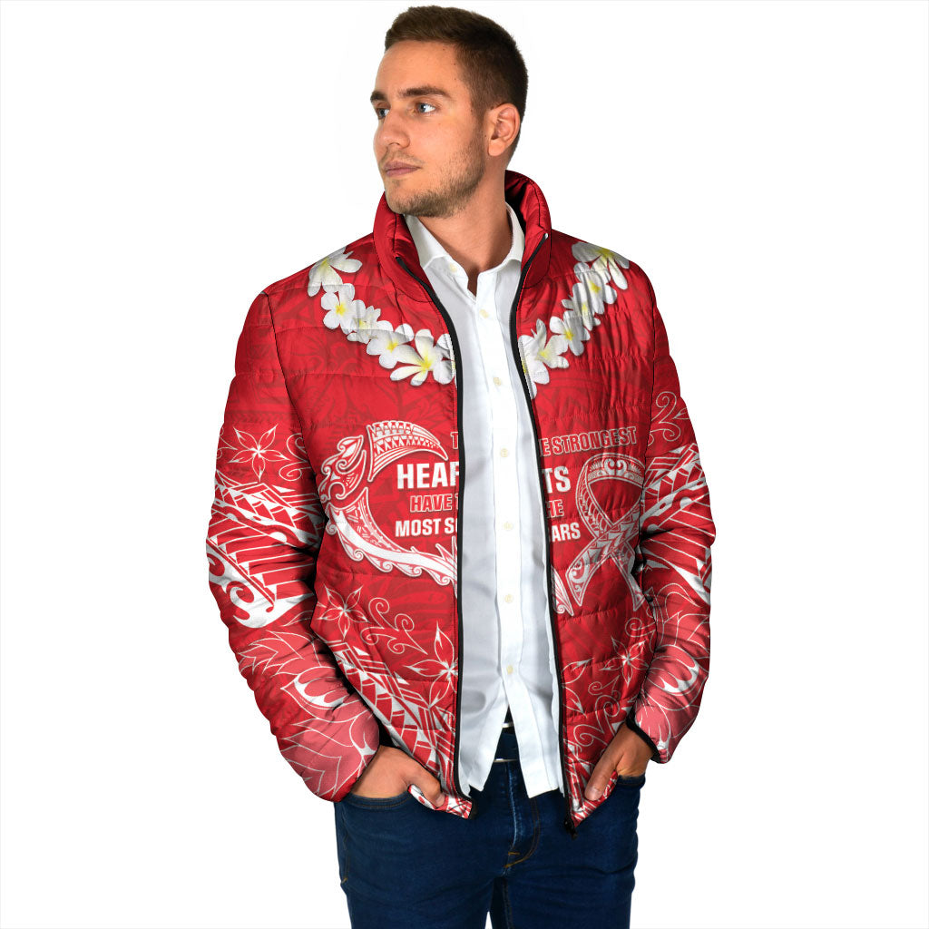 Heart Health Support Padded Jacket Polynesian Red Ribbon