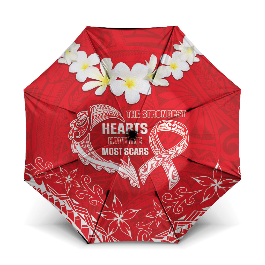 Heart Health Support Umbrella Polynesian Red Ribbon