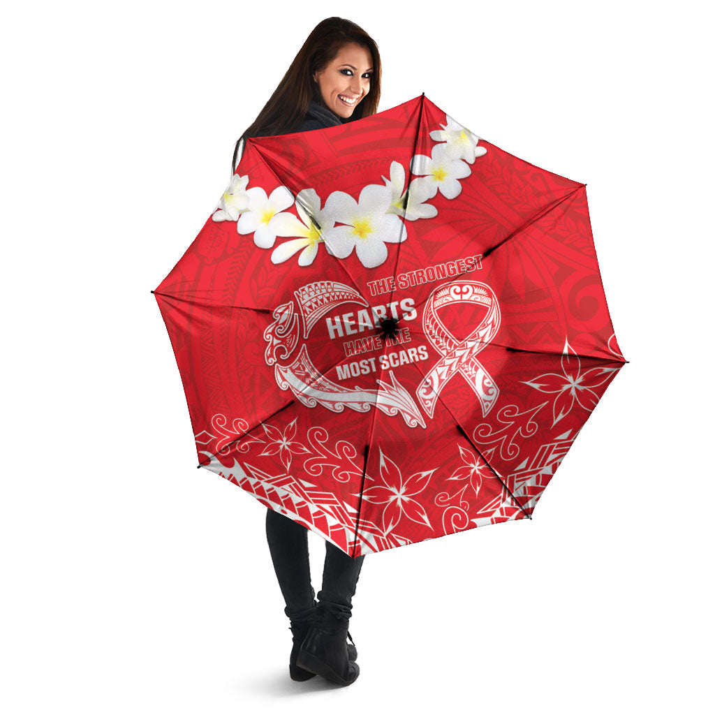 Heart Health Support Umbrella Polynesian Red Ribbon