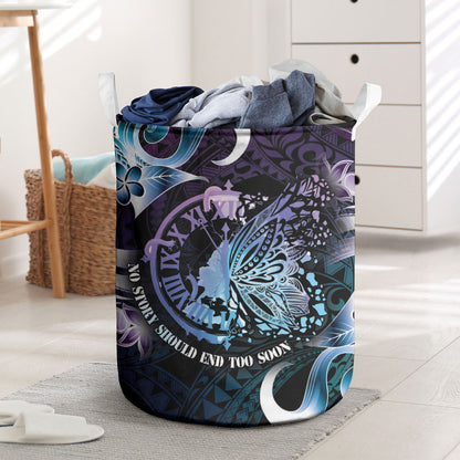 Polynesia Suicide Prevention Laundry Basket No Story Should End Too Soon