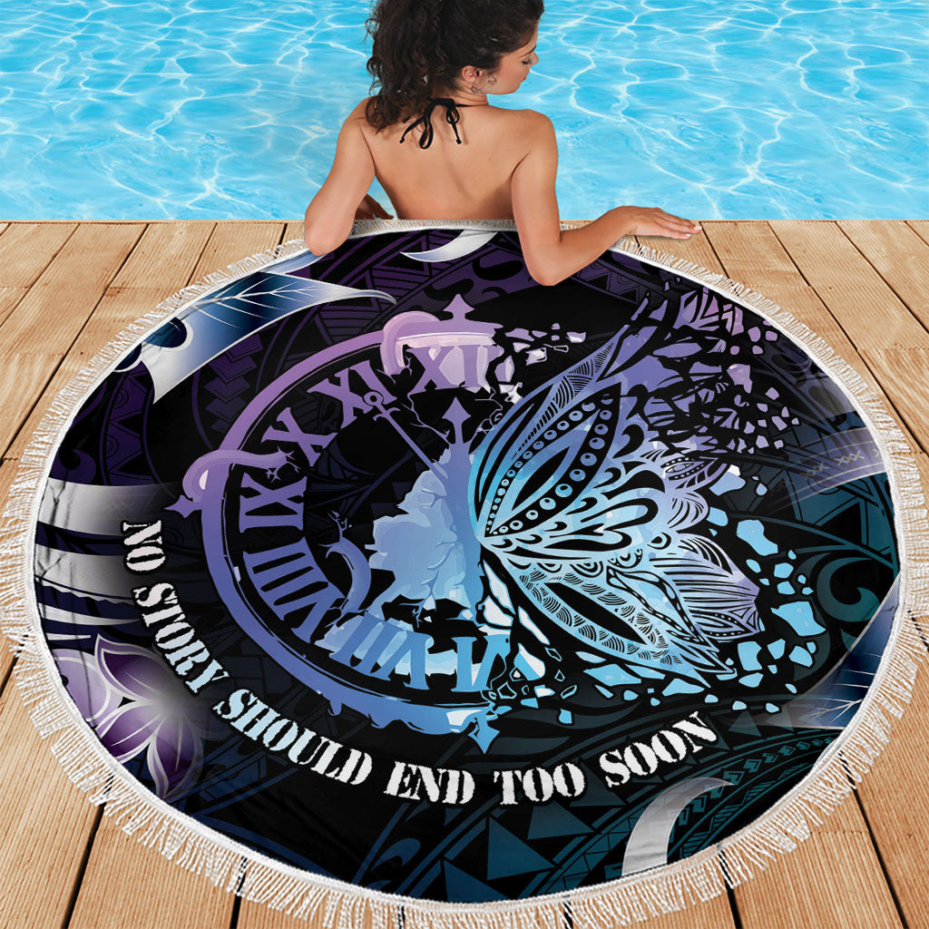 Polynesia Suicide Prevention Beach Blanket No Story Should End Too Soon