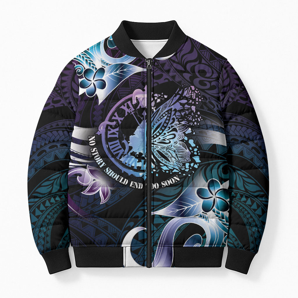 Personalised Polynesia Suicide Prevention Bomber Puffer Jacket No Story Should End Too Soon