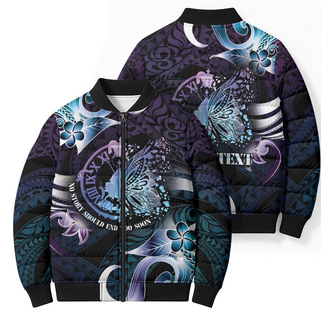 Personalised Polynesia Suicide Prevention Bomber Puffer Jacket No Story Should End Too Soon