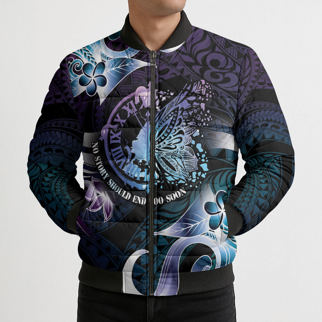 Personalised Polynesia Suicide Prevention Bomber Puffer Jacket No Story Should End Too Soon