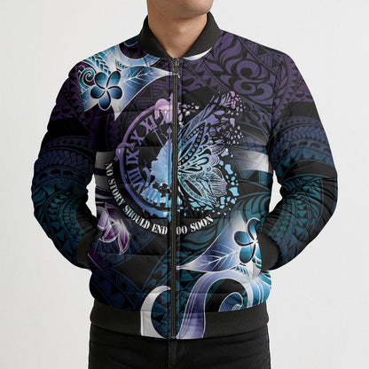 Personalised Polynesia Suicide Prevention Bomber Puffer Jacket No Story Should End Too Soon