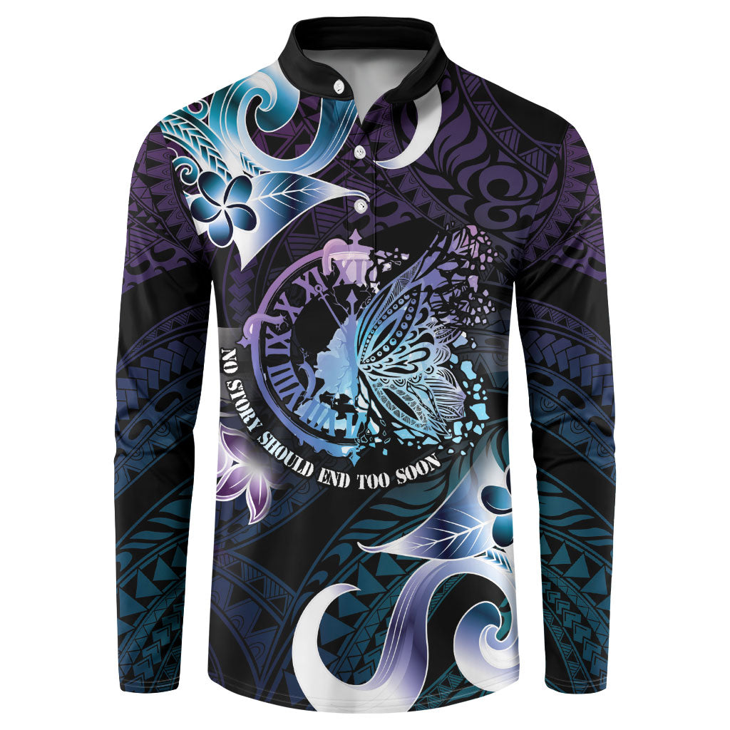 Personalised Polynesia Suicide Prevention Button Sweatshirt No Story Should End Too Soon