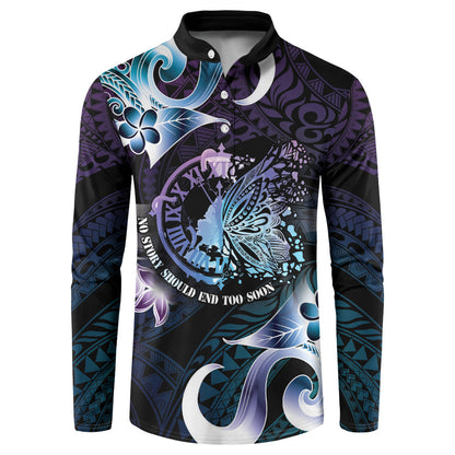 Personalised Polynesia Suicide Prevention Button Sweatshirt No Story Should End Too Soon