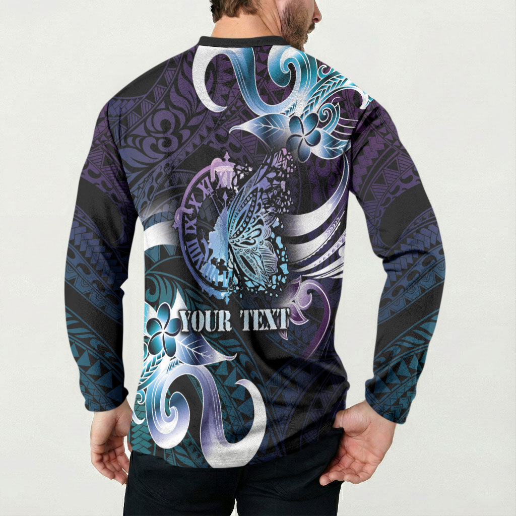 Personalised Polynesia Suicide Prevention Button Sweatshirt No Story Should End Too Soon