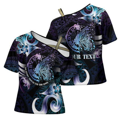 Personalised Polynesia Suicide Prevention Cross Shoulder Shirt No Story Should End Too Soon