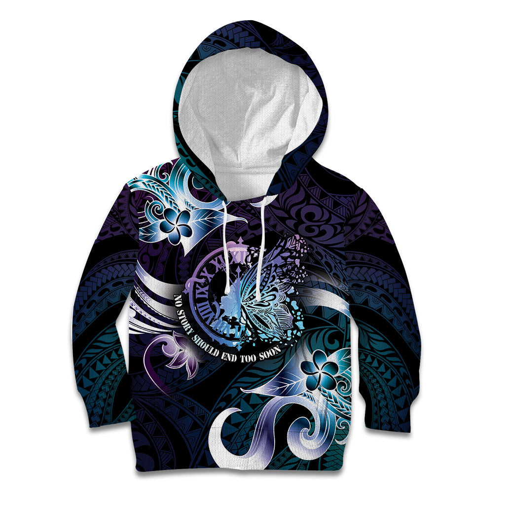 Personalised Polynesia Suicide Prevention Kid Hoodie No Story Should End Too Soon