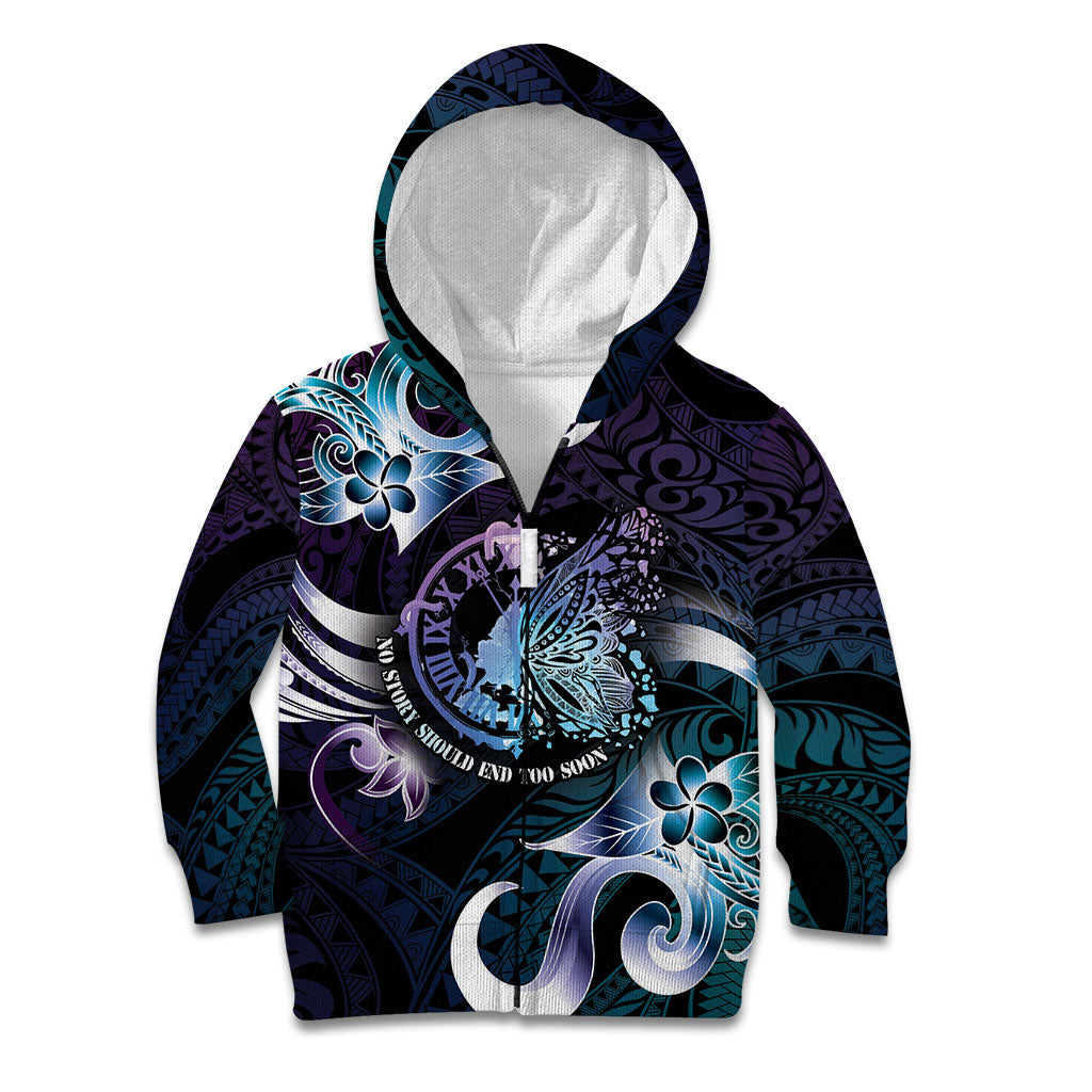 Personalised Polynesia Suicide Prevention Kid Hoodie No Story Should End Too Soon