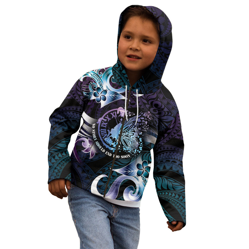 Personalised Polynesia Suicide Prevention Kid Hoodie No Story Should End Too Soon