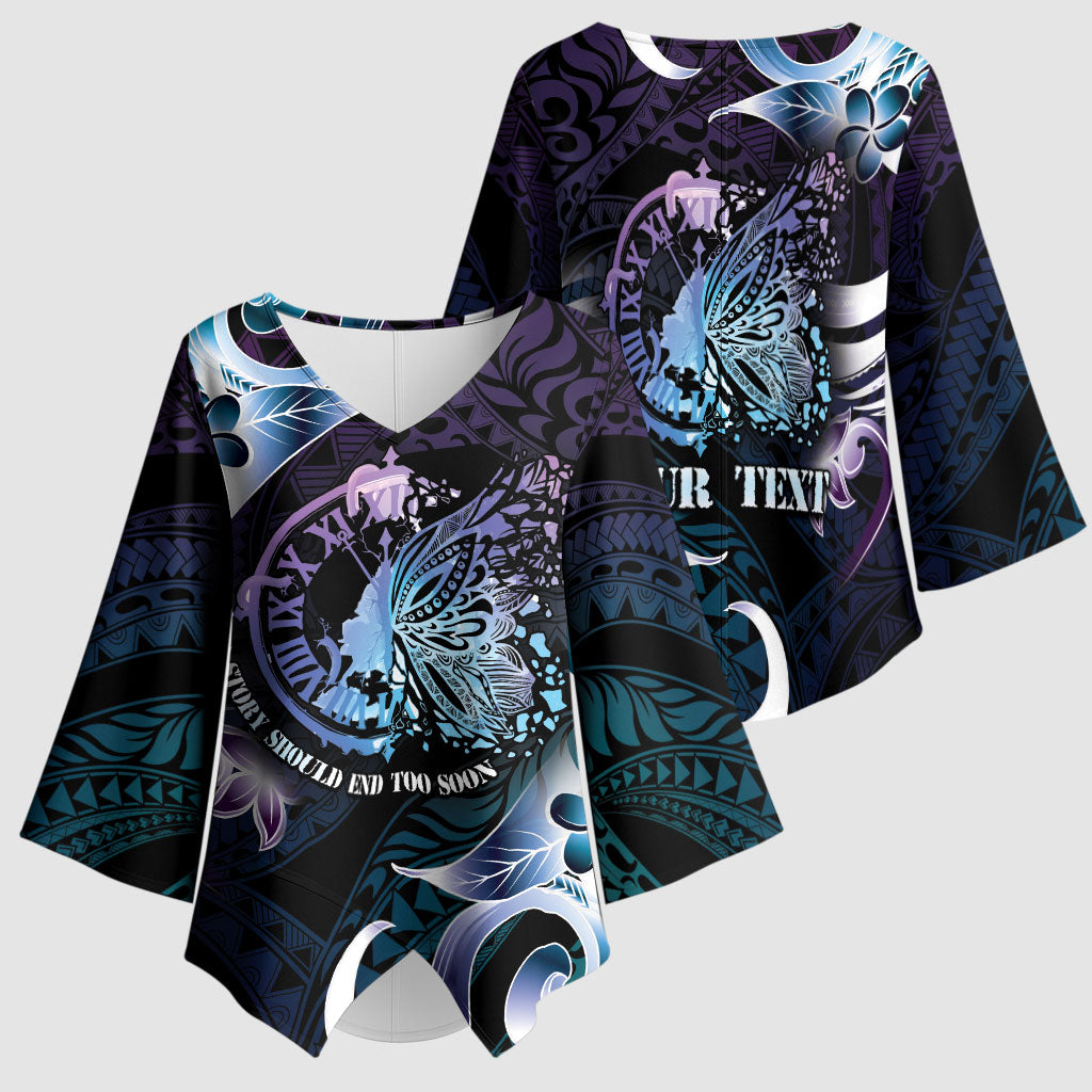 Personalised Polynesia Suicide Prevention Kimono Sleeve Blouse No Story Should End Too Soon