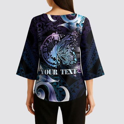 Personalised Polynesia Suicide Prevention Kimono Sleeve Blouse No Story Should End Too Soon