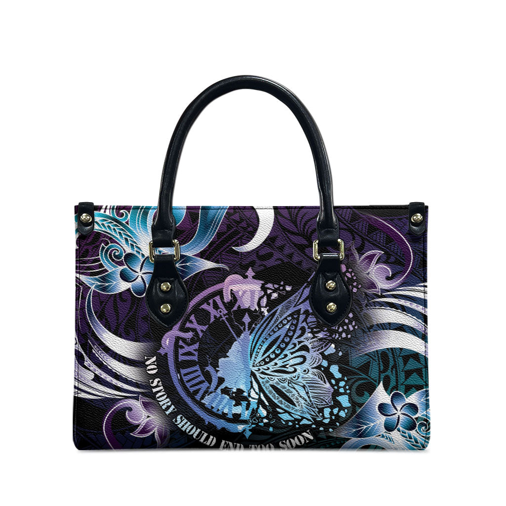 Polynesia Suicide Prevention Leather Bag No Story Should End Too Soon