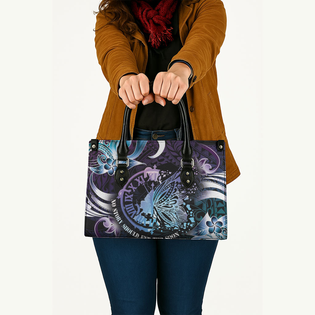 Polynesia Suicide Prevention Leather Bag No Story Should End Too Soon
