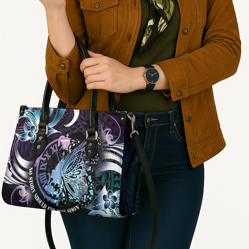Polynesia Suicide Prevention Leather Bag No Story Should End Too Soon