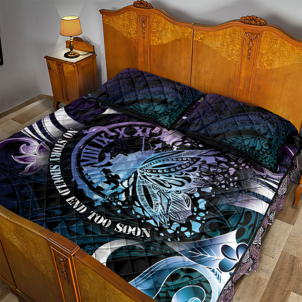 Polynesia Suicide Prevention Quilt Bed Set No Story Should End Too Soon