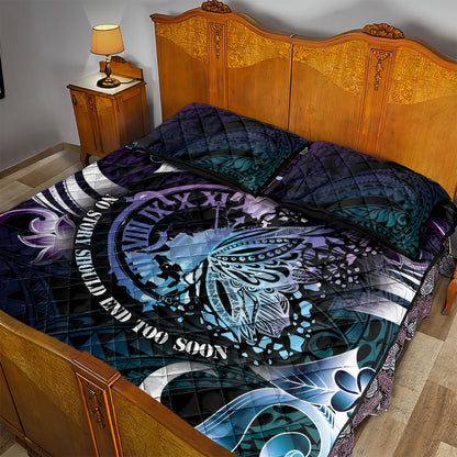 Polynesia Suicide Prevention Quilt Bed Set No Story Should End Too Soon