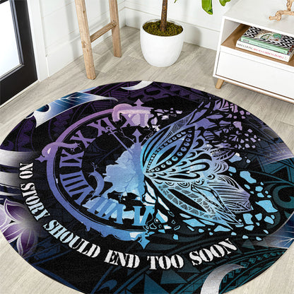 Polynesia Suicide Prevention Round Carpet No Story Should End Too Soon