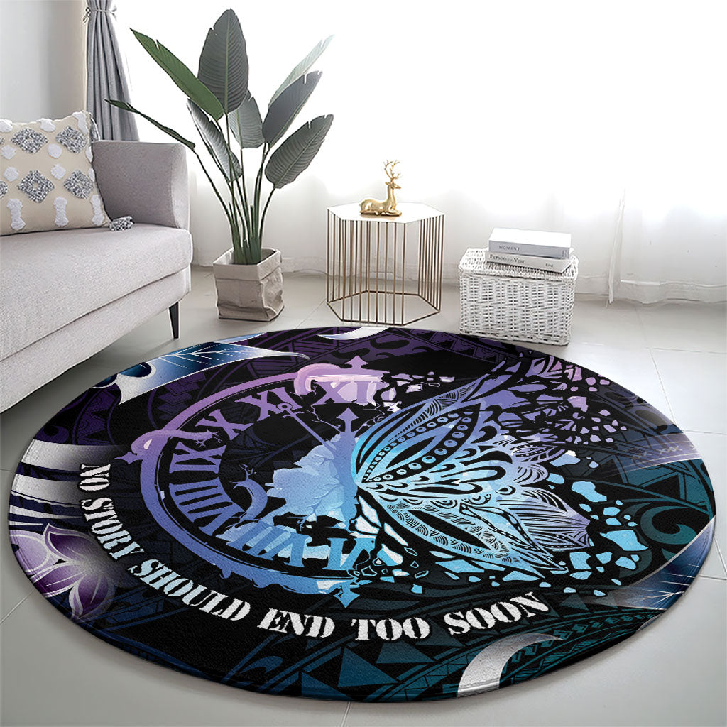 Polynesia Suicide Prevention Round Carpet No Story Should End Too Soon