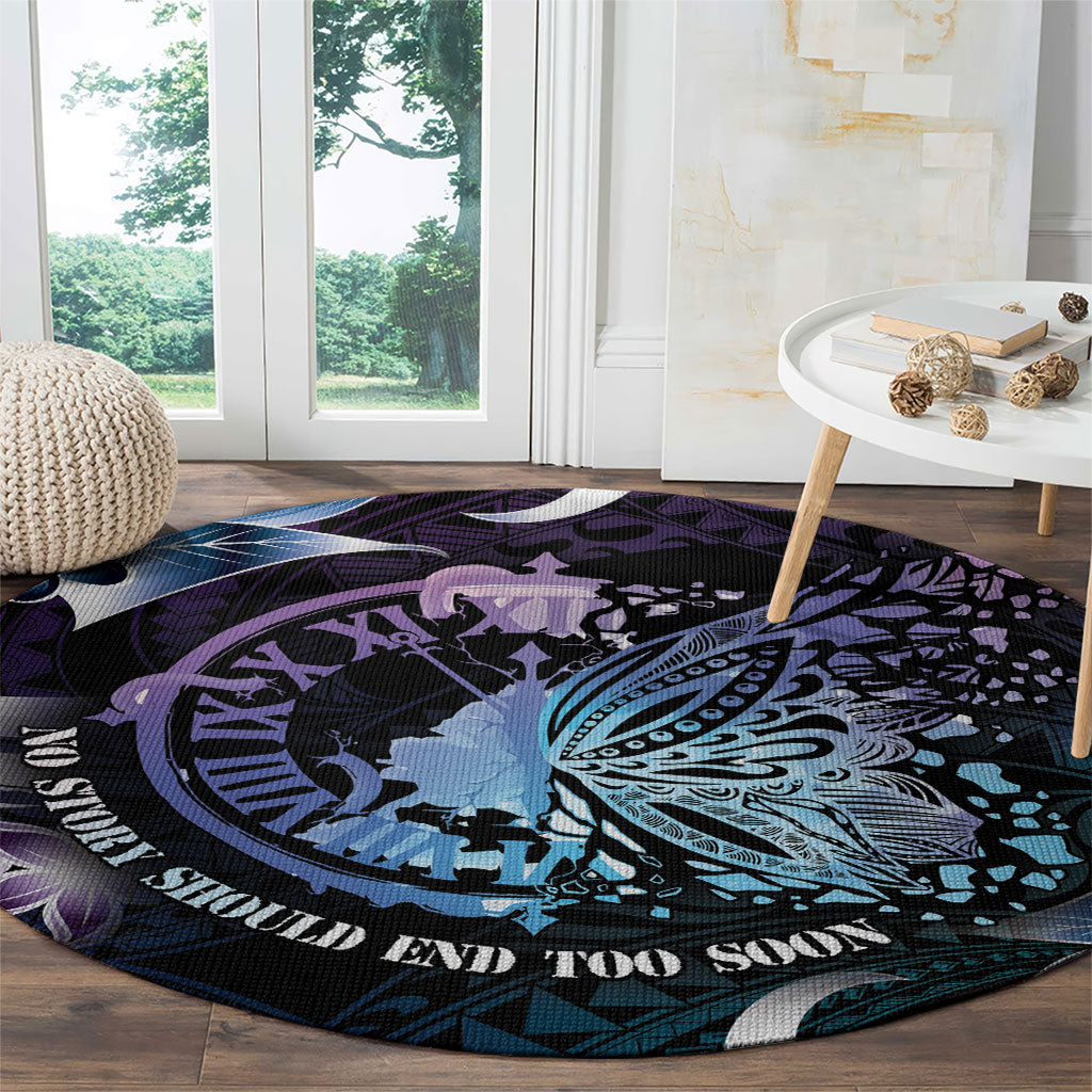Polynesia Suicide Prevention Round Carpet No Story Should End Too Soon