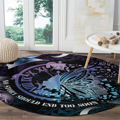 Polynesia Suicide Prevention Round Carpet No Story Should End Too Soon