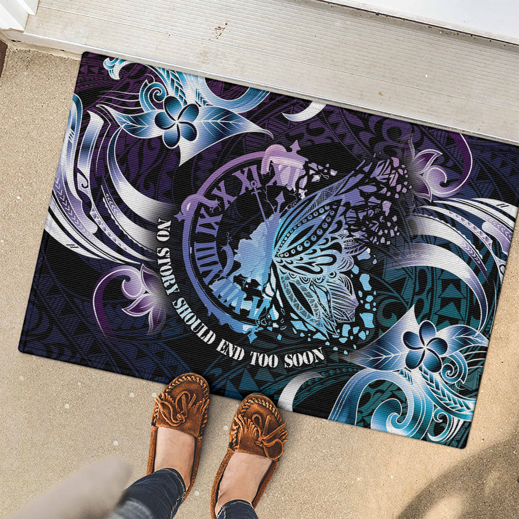 Polynesia Suicide Prevention Rubber Doormat No Story Should End Too Soon