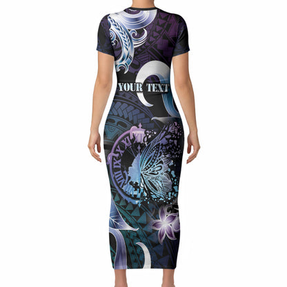 Personalised Polynesia Suicide Prevention Short Sleeve Bodycon Dress No Story Should End Too Soon