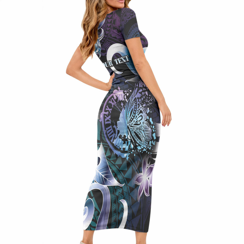 Personalised Polynesia Suicide Prevention Short Sleeve Bodycon Dress No Story Should End Too Soon