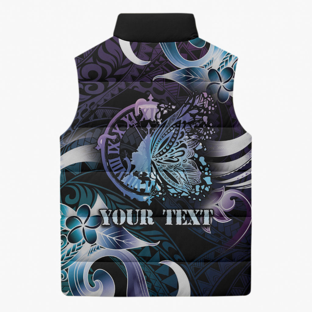 Personalised Polynesia Suicide Prevention Sleeveless Puffer Jacket No Story Should End Too Soon