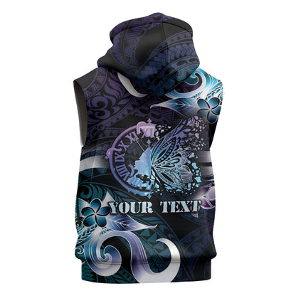 Personalised Polynesia Suicide Prevention Sleeveless Zip Hoodie No Story Should End Too Soon