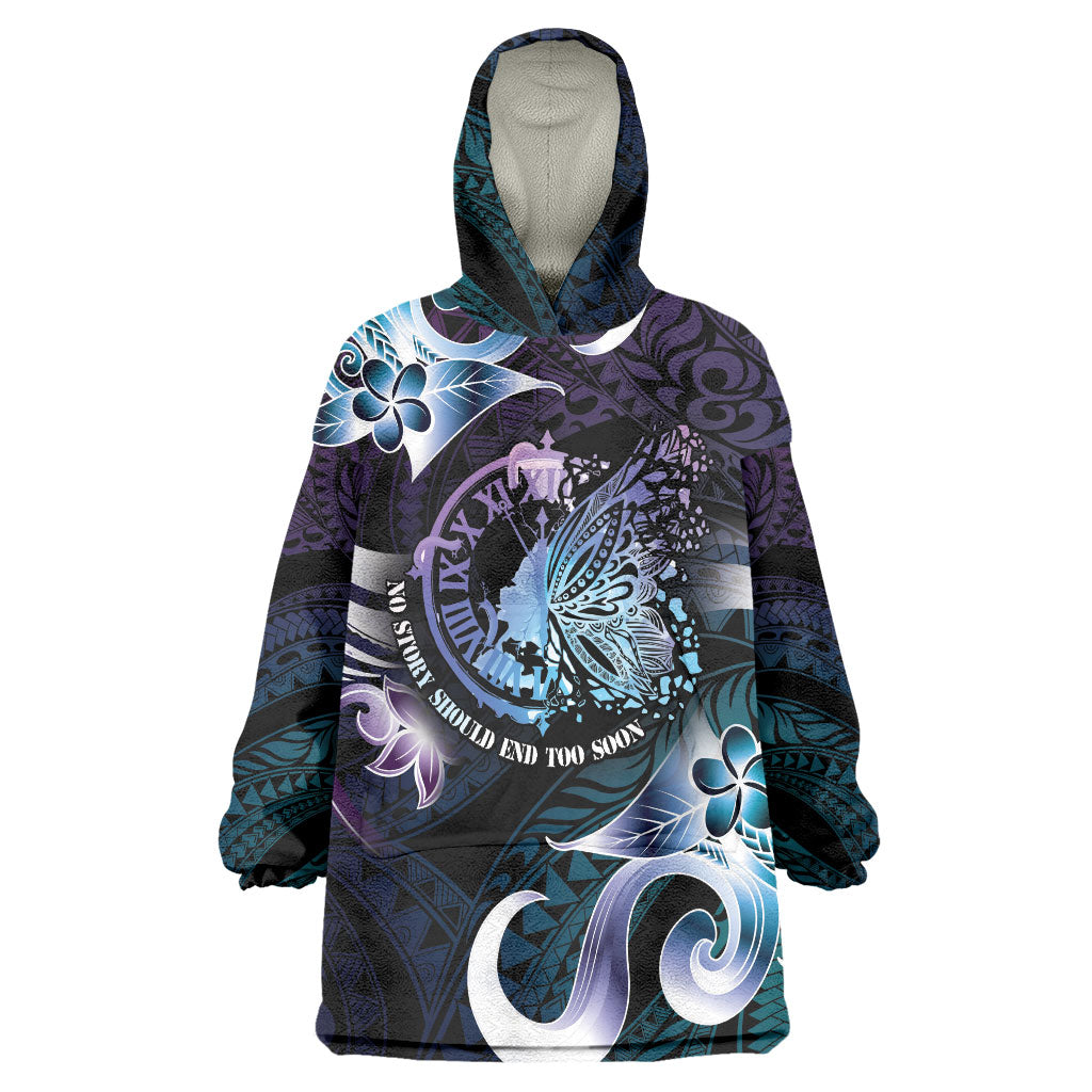 Personalised Polynesia Suicide Prevention Wearable Blanket Hoodie No Story Should End Too Soon