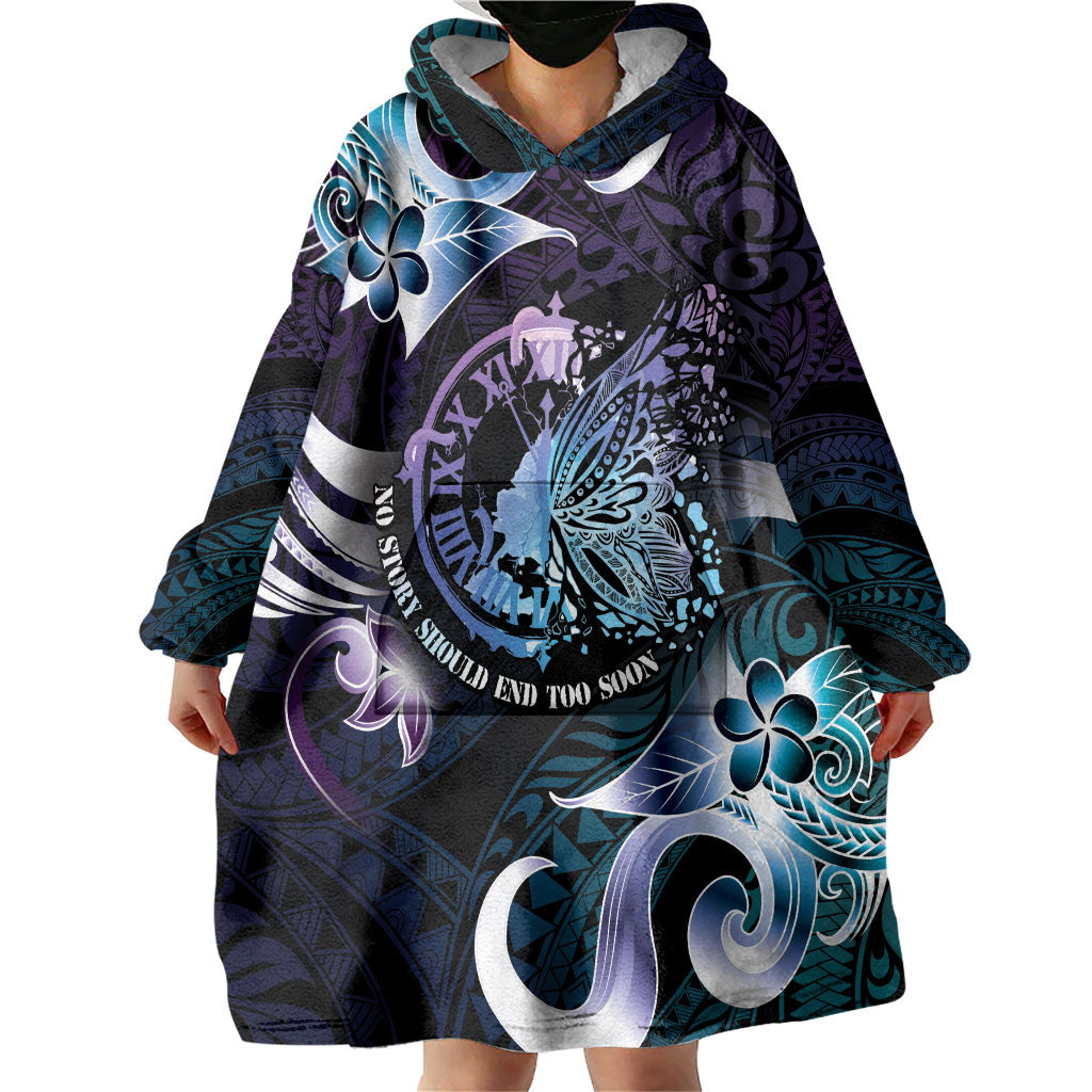Personalised Polynesia Suicide Prevention Wearable Blanket Hoodie No Story Should End Too Soon