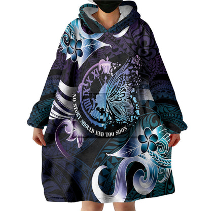 Personalised Polynesia Suicide Prevention Wearable Blanket Hoodie No Story Should End Too Soon