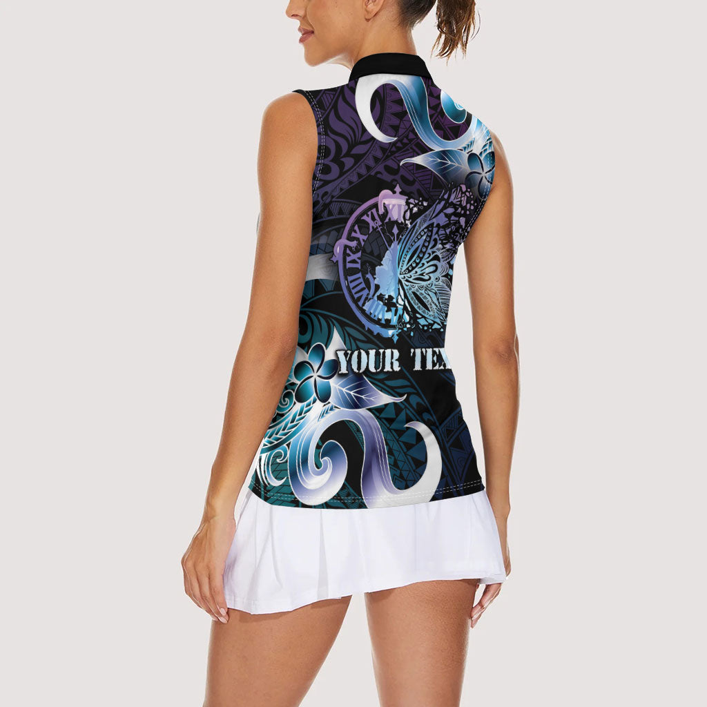 Personalised Polynesia Suicide Prevention Women Sleeveless Polo Shirt No Story Should End Too Soon