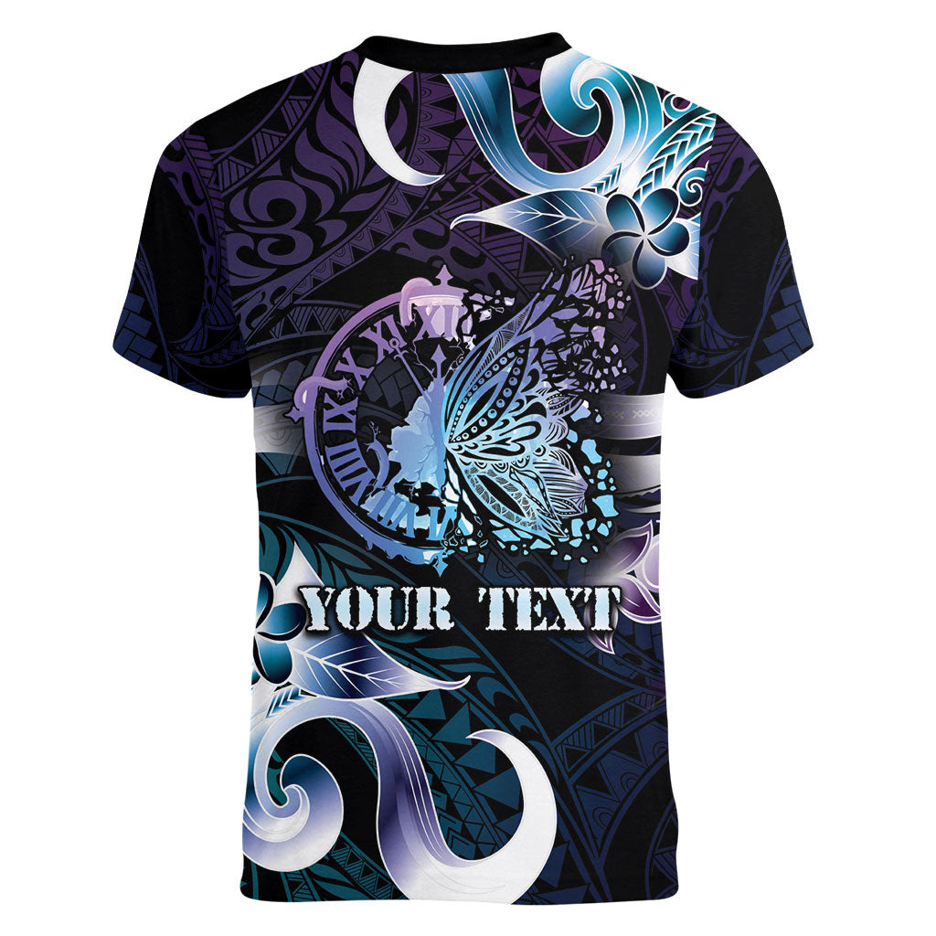 Personalised Polynesia Suicide Prevention Women V-Neck T-Shirt No Story Should End Too Soon