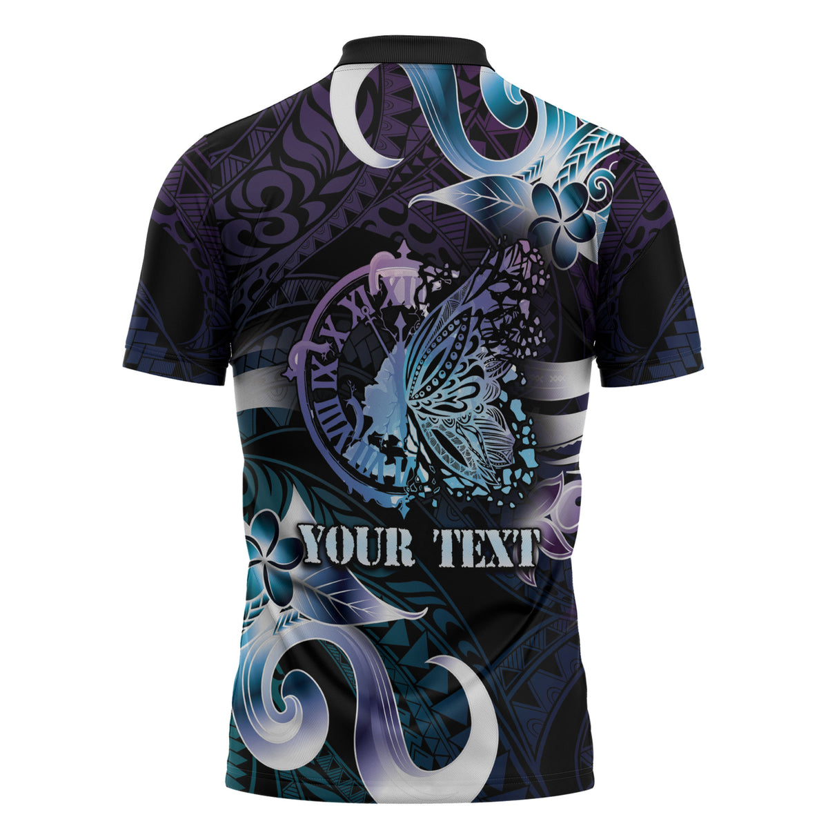 Personalised Polynesia Suicide Prevention Zipper Polo Shirt No Story Should End Too Soon