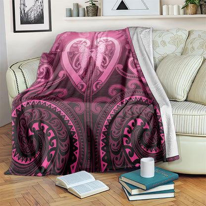 Aotearoa Breast Cancer Blanket Maori Tribal Pattern