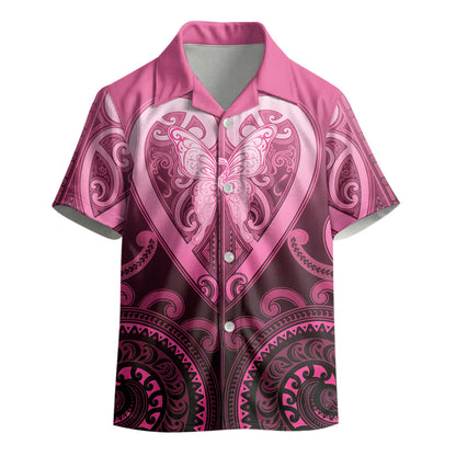Aotearoa Breast Cancer Kid Hawaiian Shirt Maori Tribal Pattern