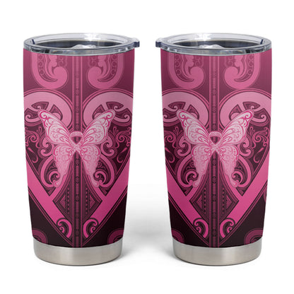 Aotearoa Breast Cancer Tumbler Cup Maori Tribal Pattern