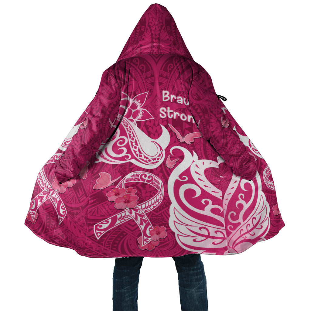 Breast Cancer Cloak Ribbon Polynesian Pattern Pink Version