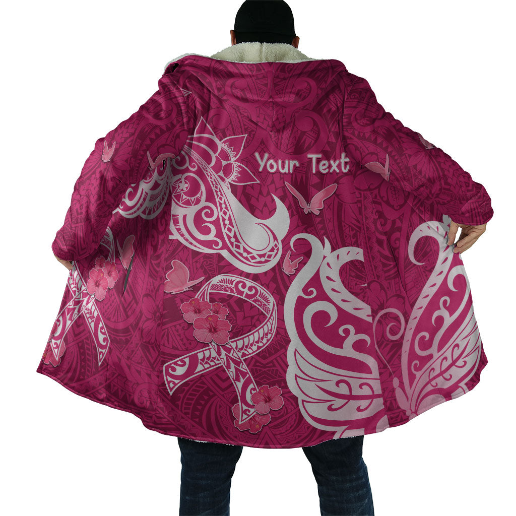 Personalized Breast Cancer Cloak Ribbon Polynesian Pattern Pink Version