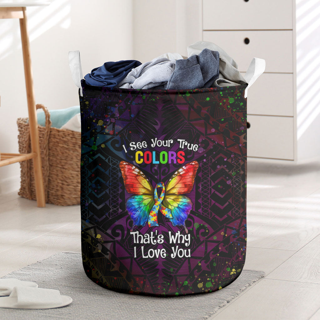 I See Your True Colors Laundry Basket Autism Support