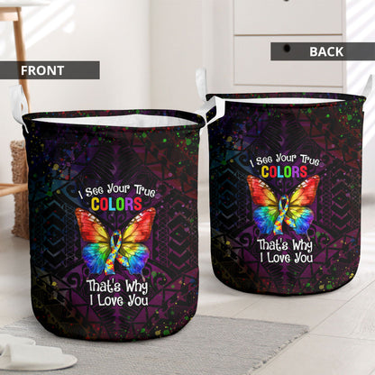 I See Your True Colors Laundry Basket Autism Support