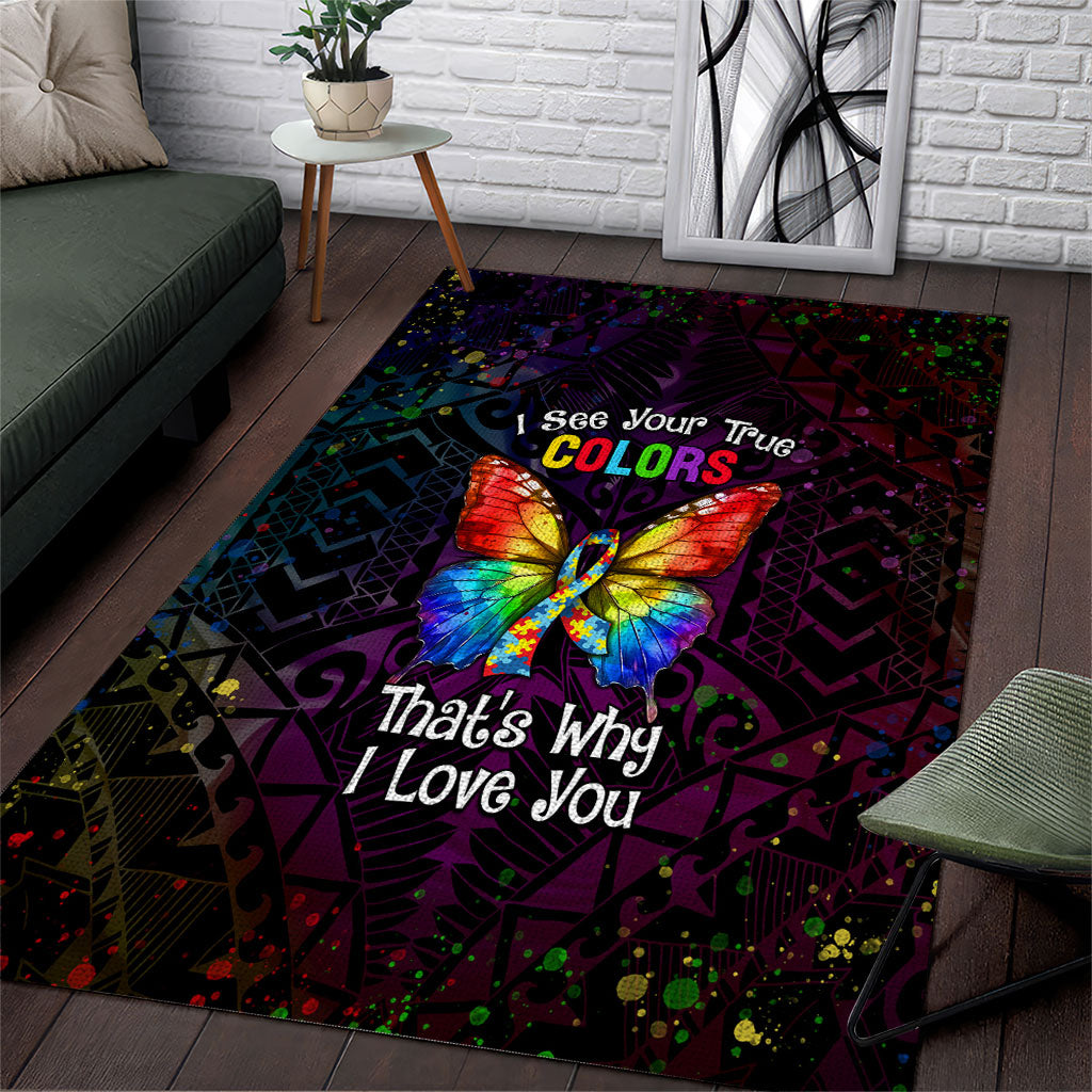 I See Your True Colors Area Rug Autism Support